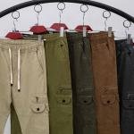 بنطلون كارجو رجالي بجيوب جانبية وخامة ناعمة مطاطة من DH Wear