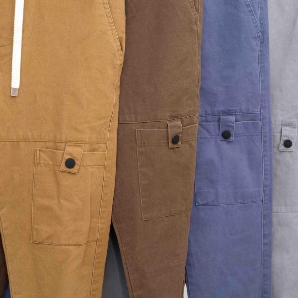 بنطلون كارجو رجالي بجيوب جانبية وخامة ناعمة مطاطة من DH Wear