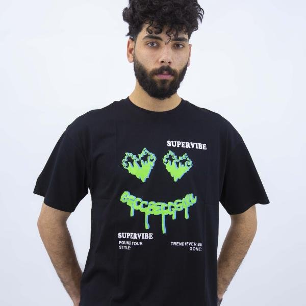 تشيرت رجالي بينيه بأكمام قصيرة وقبة دائرية