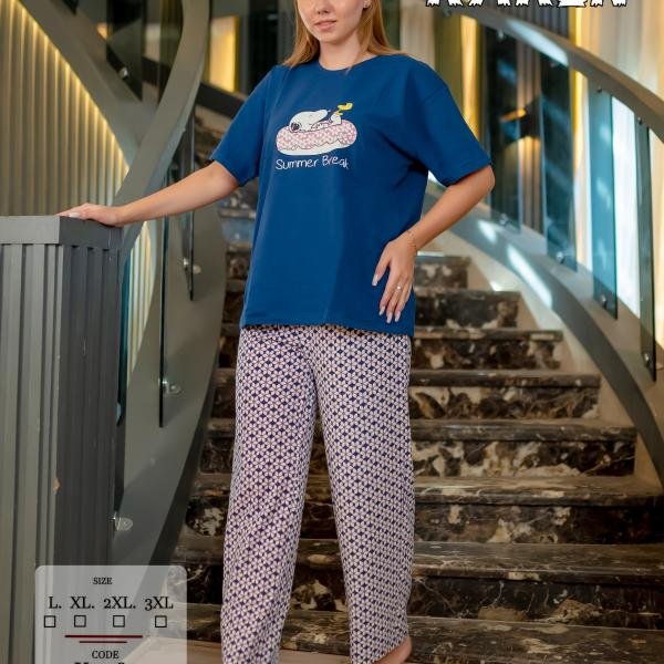 طقم بيجامة صيفي حريمي – قطن ناعمة بتصميم عصري، مريح للبيت من New Karen